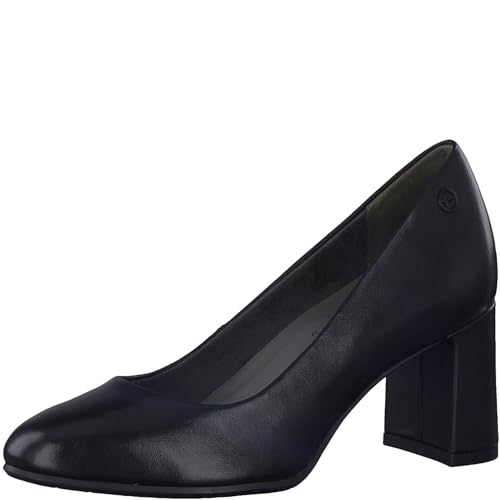 Tamaris COMFORT Damen Pumps aus Leder Spitz Comfort Fit, Schwarz (Black), 42 EU von Tamaris