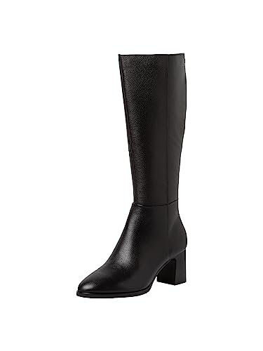 Tamaris COMFORT Damen Hohe Stiefel mit Absatz aus Leder Elegant Comfort Fit, Schwarz (Black), 37 EU von Tamaris