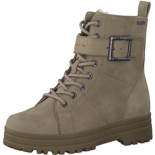 Tamaris COMFORT Damen Stiefeletten zum Schnüren Warm Gefüttert Plateau Comfort Fit, Braun (Taupe), 38 EU von Tamaris