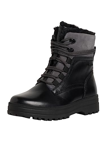 Tamaris COMFORT Damen Stiefeletten zum Schnüren Warm Gefüttert Plateau Comfort Fit, Schwarz (Black Nappa), 40 EU von Tamaris