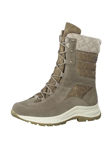 Tamaris COMFORT Damen Stiefeletten zum Schnüren Gefüttert Plateau mit Reißverschluss Comfort Fit, Braun (Taupe), 39 EU von Tamaris