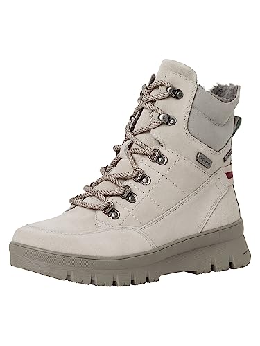 Tamaris COMFORT Damen Stiefeletten zum Schnüren Warm Gefüttert Plateau Comfort Fit, Beige (Lt Grey), 38 EU von Tamaris