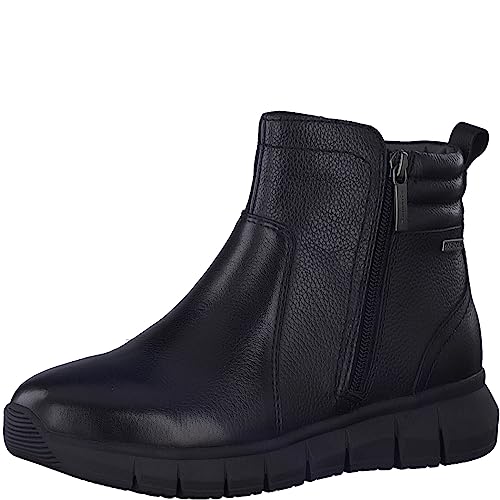 Tamaris COMFORT Damen Stiefeletten ohne Absatz mit Reißverschluss Flach Comfort Fit, Schwarz (Black Nappa), 39 EU von Tamaris