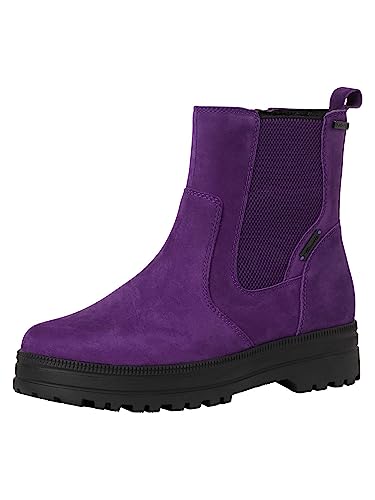 Tamaris Comfort Damen Chelsea Boots Winter mit Reißverschluss Comfort Fit, Violett (Purple), 37 EU von Tamaris