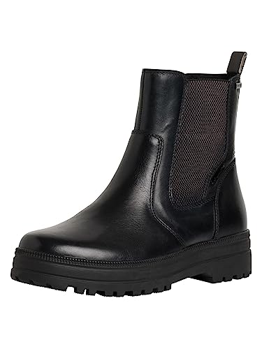 Tamaris Comfort Damen Chelsea Boots Winter mit Reißverschluss Comfort Fit, Schwarz (Black Nappa), 36 EU von Tamaris