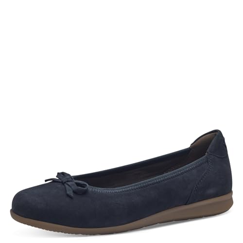 Tamaris COMFORT Damen Ballerinas aus Leder mit Schleife, Blau (Navy), 37 EU von Tamaris