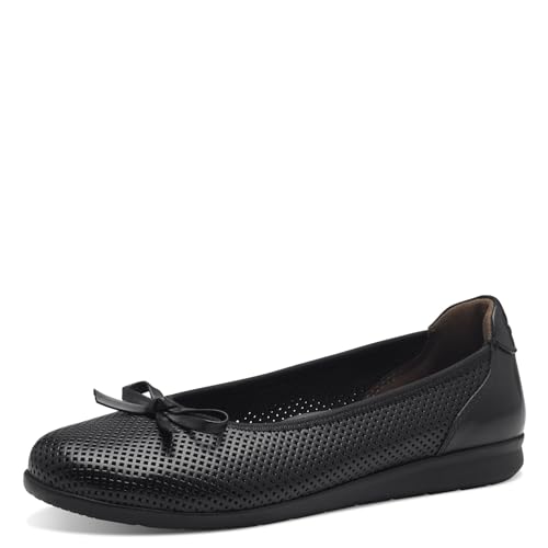 Tamaris COMFORT Damen Ballerinas aus Leder mit Schleife, Schwarz (Schwarz), 40 EU von Tamaris