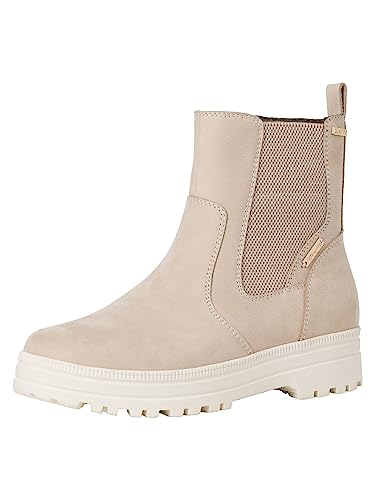 Tamaris COMFORT Damen Chelsea Boots Winter mit Reißverschluss Comfort Fit, Beige (Ivory), 42 EU von Tamaris