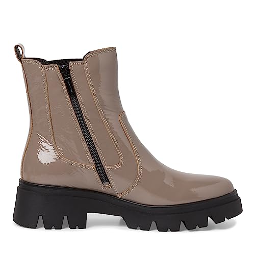 Tamaris COMFORT Damen Chelsea Boots mit Reißverschluss Comfort Fit, Braun (Taupe Patent), 36 EU von Tamaris