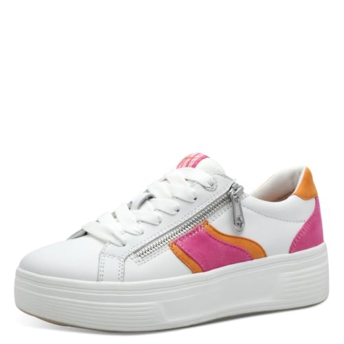 Tamaris Comfort Damen Plateau Sneaker mit Reißverschluss Low Top, Mehrfarbig (Fuchsia Comb), 42 EU von Tamaris