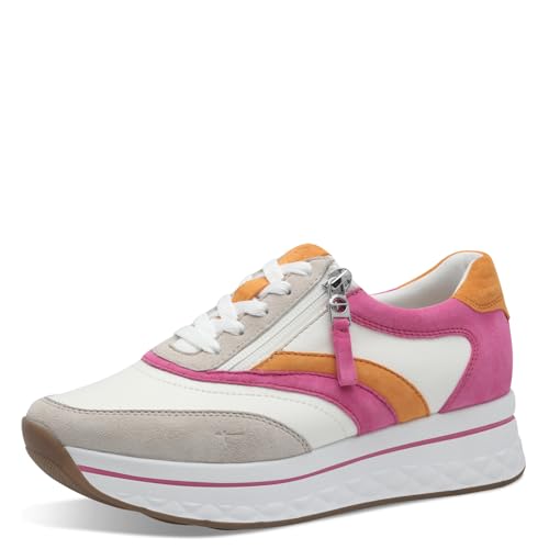 Tamaris Comfort Damen Plateau Sneaker mit Reißverschluss Sportlich, Mehrfarbig (Fuchsia Comb), 39 EU von Tamaris