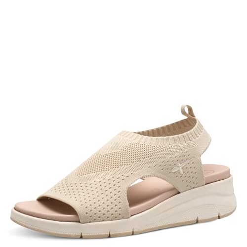 Tamaris COMFORT Damen Sandalen mit Absatz Elastisch Vegan, Beige (Ivory), 41 EU von Tamaris