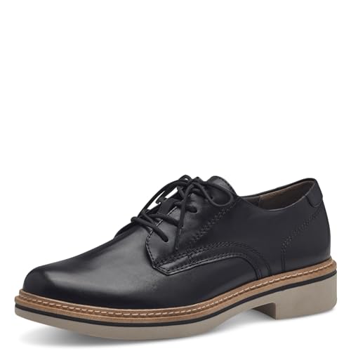Tamaris COMFORT Damen Schnürschuhe Oxford aus Leder, Schwarz (Black Nappa), 38 EU von Tamaris