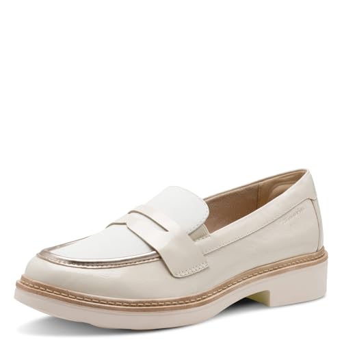Tamaris Comfort Damen Slipper aus Leder Elegant, Mehrfarbig (Ivory Comb), 41 EU von Tamaris