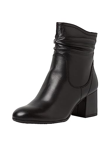 Tamaris COMFORT Damen Stiefeletten mit Absatz aus Wildleder Blockabsatz Comfort Fit, Schwarz (Black Nappa), 36 EU von Tamaris