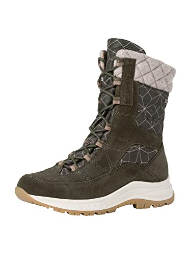 Tamaris COMFORT Damen Stiefeletten zum Schnüren Gefüttert Plateau mit Reißverschluss Comfort Fit, Grün (Khaki 1), 36 EU von Tamaris