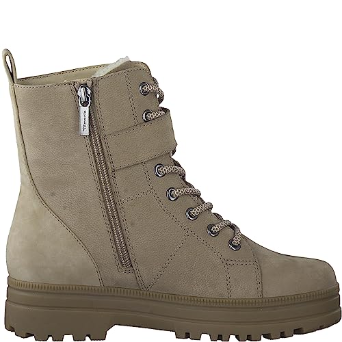 Tamaris COMFORT Damen Stiefeletten zum Schnüren Warm Gefüttert Plateau Comfort Fit, Braun (Taupe), 38 EU von Tamaris