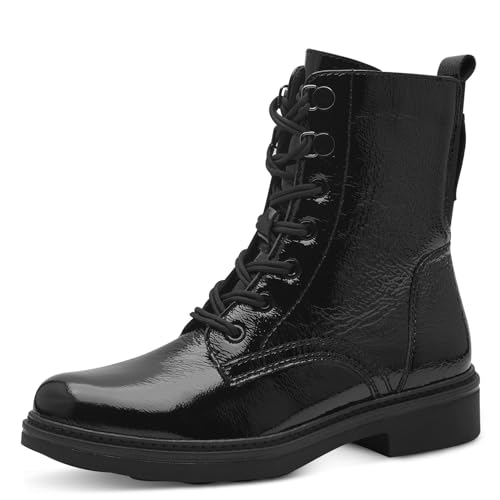 Tamaris COMFORT Damen Stiefeletten zum Schnüren mit Reißverschluss Herbst, Schwarz (Schwarz Lack), 37 EU von Tamaris