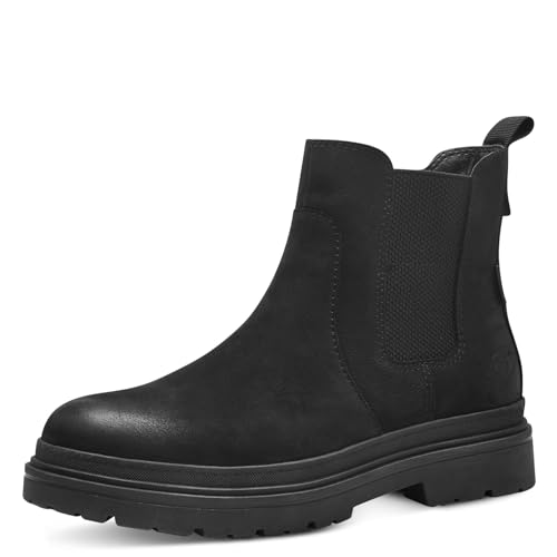 Tamaris COMFORT Damen Winterstiefel ohne Absatz aus Leder Wasserabweisend, Schwarz (Schwarz Nubuk), 40 EU von Tamaris