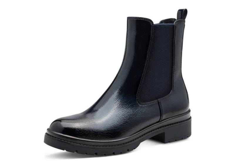 Tamaris Chelseaboots, Blockabsatz, Basic, Stiefelette in veganer Verarbeitung von Tamaris