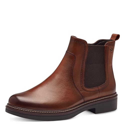 Tamaris COMFORT Damen Chelsea Boots aus Leder Herbst, Braun (Cognac), 38 EU von Tamaris