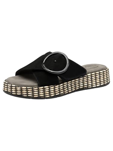 Tamaris Comfort Damen Pantoletten aus Leder mit Klettverschluss, Schwarz (Black), 39 EU von Tamaris