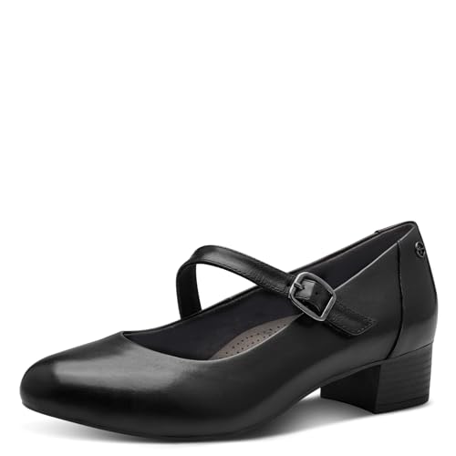 Tamaris Comfort Damen Pumps mit Riemen aus Leder mit Klettverschluss, Schwarz (Schwarz), 40 EU von Tamaris