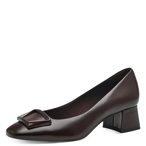 Tamaris Damen Pumps Leder Blockabsatz; MAHOGANY LEATHER/braun; 36 EU von Tamaris