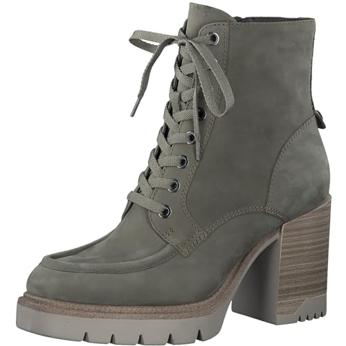 Tamaris Damen Schnürstiefel mit Absatz Leder Blockabsatz; SAGE/grün; 38 EU von Tamaris