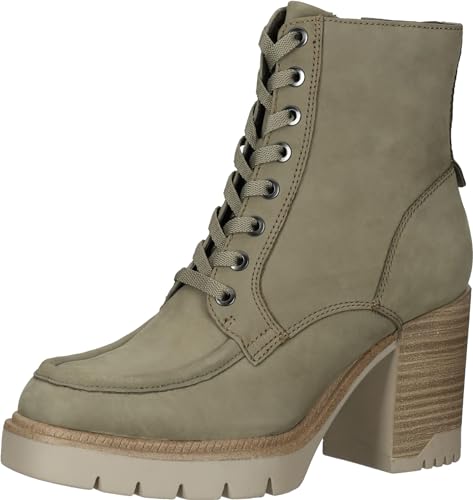 Tamaris Damen Schnürstiefel mit Absatz Leder Blockabsatz; SAGE/grün; 38 EU von Tamaris
