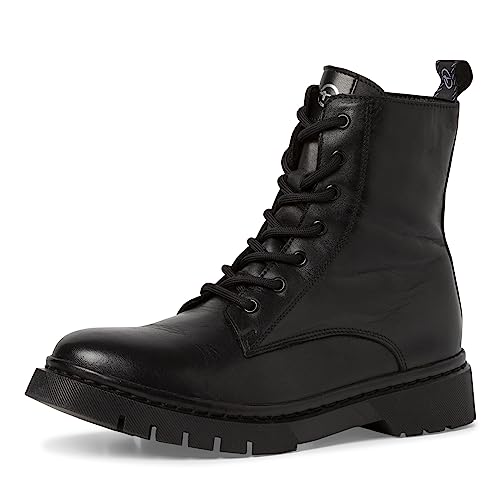 Tamaris Damen Schnürstiefeletten, Frauen Stiefeletten,Wechselfußbett,Comfort Lining,schnürboots,reißverschluss,Boots,Stiefel,Black,36 EU von Tamaris