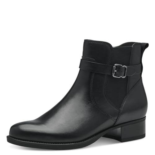 Tamaris Damen Chelsea Boots Leder Blockabsatz; BLACK/schwarz; 37 EU von Tamaris