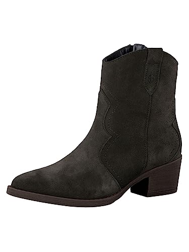 Tamaris Damen Boots mit Absatz Leder Blockabsatz; OLIVE/grün; 37 EU von Tamaris