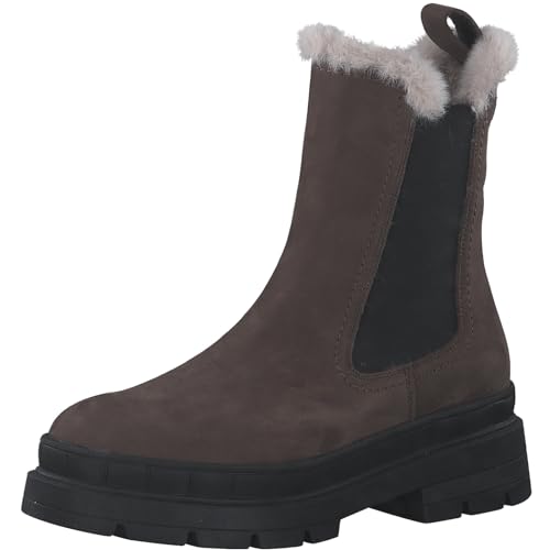 Tamaris Damen Boots Leder Blockabsatz Winter gefüttert; MOCCA/braun; 38 EU von Tamaris