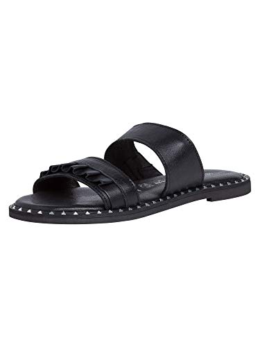 Tamaris Damen 1-1-27105-24 Pantoletten, Schwarz (Black Leather 003) von Tamaris
