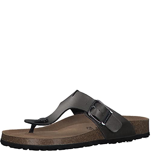 Tamaris Damen 1-1-27522-20 Flache Sandale, Anthrazit, 38 EU von Tamaris