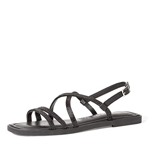 Tamaris Damen 1-1-28113-24 R mersandalen, Schwarz Black Glam, 41 EU von Tamaris