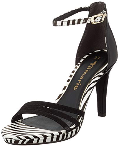 Tamaris 1-1-28390-24, Damen Riemchensandalen, Schwarz (Black/Zebra 027), 38 EU (5 UK) von Tamaris