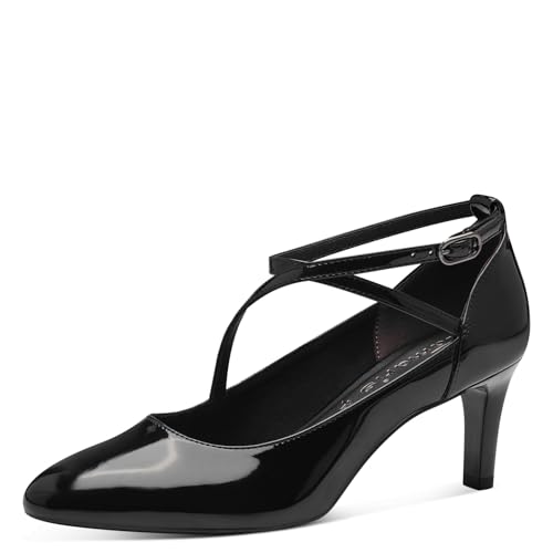 Tamaris Damen Pumps Stilettoabsatz Vegan; Black PATENT, EU 38 von Tamaris