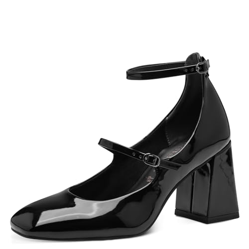 Tamaris Damen Pumps Blockabsatz Vegan; BLACK, EU 40 von Tamaris