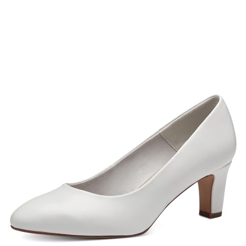 Tamaris Damen Pumps Vegan Blockabsatz; WHITE MATT/weiß; 36 von Tamaris