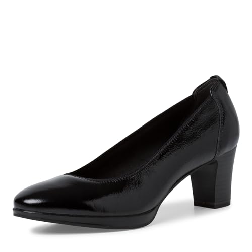 Tamaris Damen Pumps Leder Blockabsatz; BLACK PATENT/schwarz; 36 EU von Tamaris