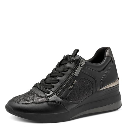 Tamaris Damen Schnürer schwarz 38 von Tamaris