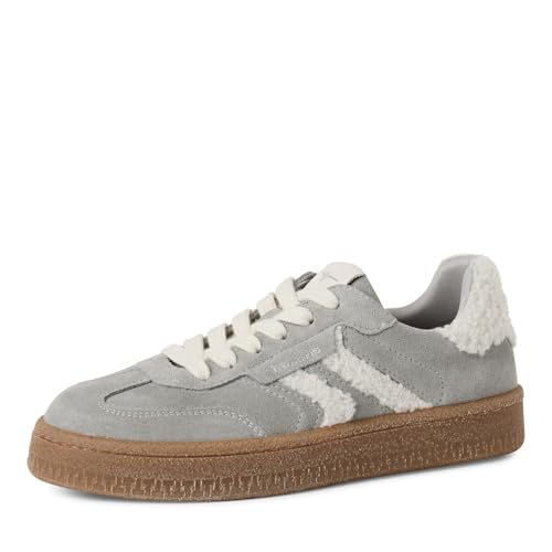Tamaris Damen Schnürer Leder grau 42 von Tamaris