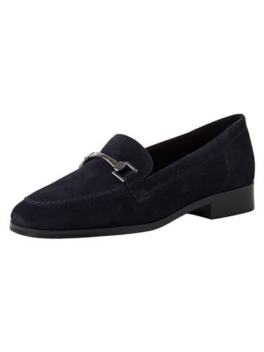 Tamaris Damen Slipper Leder Blockabsatz bequem; Navy, EU 39 von Tamaris