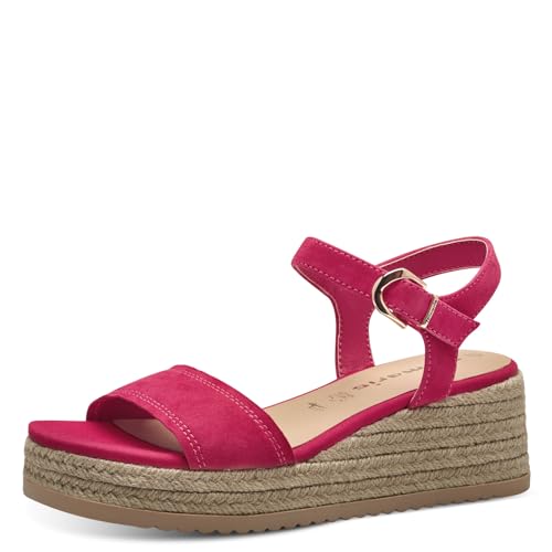 Tamaris Damen Plateau Sandalen Leder Sommer; PINK/pink; 36 EU von Tamaris