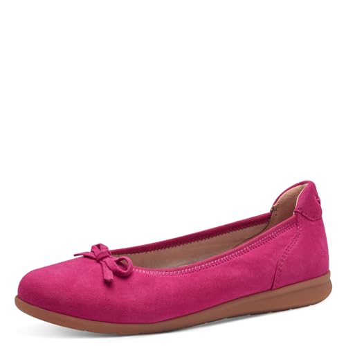 Tamaris COMFORT Damen Ballerinas aus Leder mit Schleife, Rosa (Fuxia), 36 EU von Tamaris