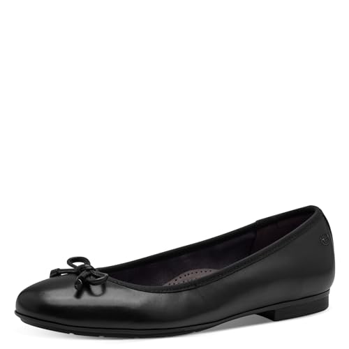 Tamaris COMFORT Damen Ballerinas aus Leder mit Schleife, Schwarz (Black), 39 EU von Tamaris