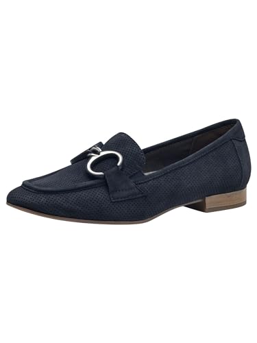 Tamaris COMFORT Damen Slipper aus Leder mit Blockabsatz, Blau (Navy), 39 EU von Tamaris