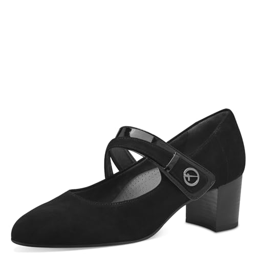 Tamaris COMFORT Damen Pumps mit Riemen Mary Jane aus Leder, Schwarz (Black), 39 EU von Tamaris